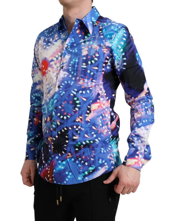 Men’s Dolce &amp; Gabbana Multicolor Luminarie Slim Martini Shirt