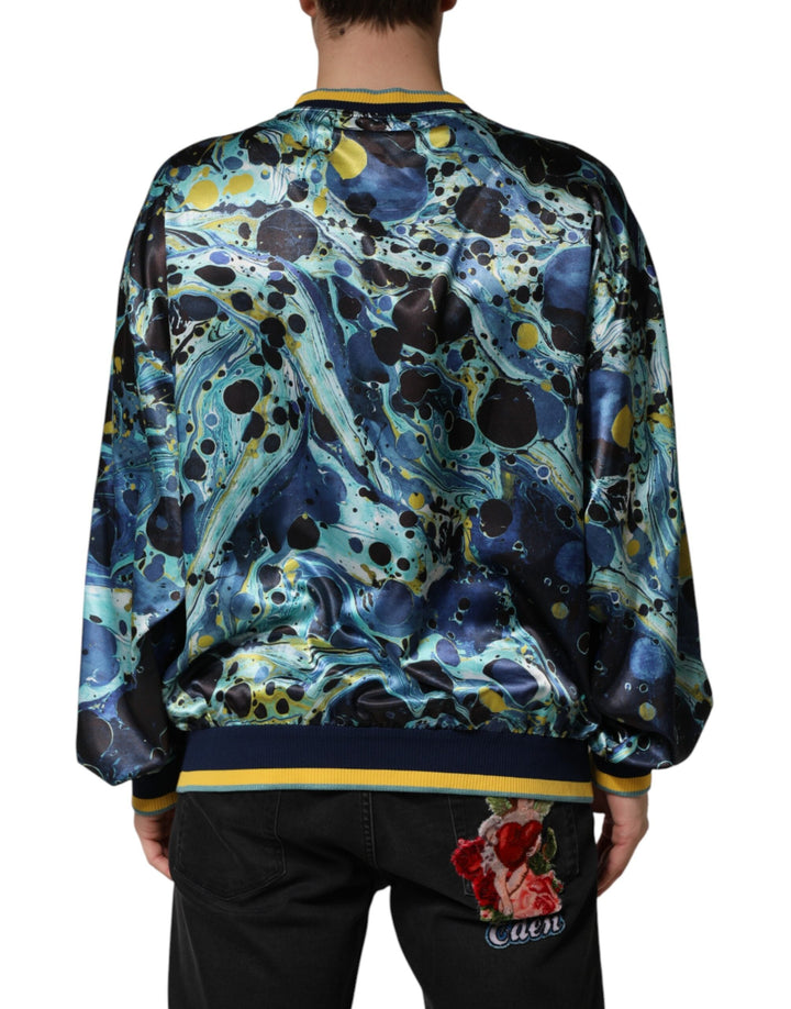 Dolce &amp; Gabbana Multicolor Marble Print Pullover Sweater