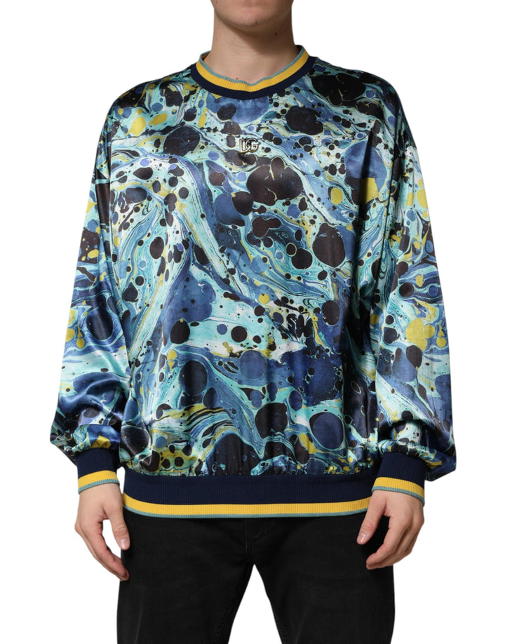 Dolce &amp; Gabbana Multicolor Marble Print Pullover Sweater