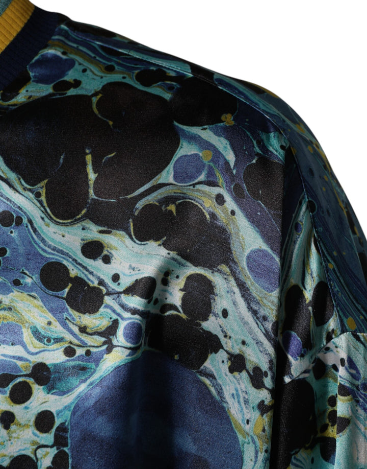 Dolce &amp; Gabbana Multicolor Marble Print Pullover Sweater