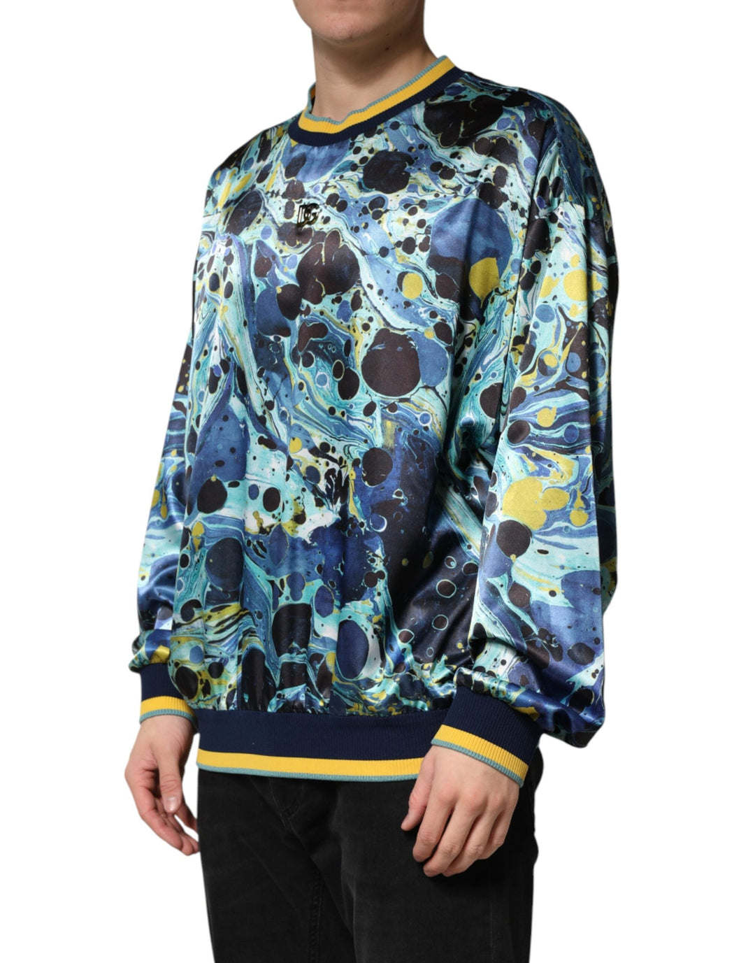 Dolce &amp; Gabbana Multicolor Marble Print Pullover Sweater