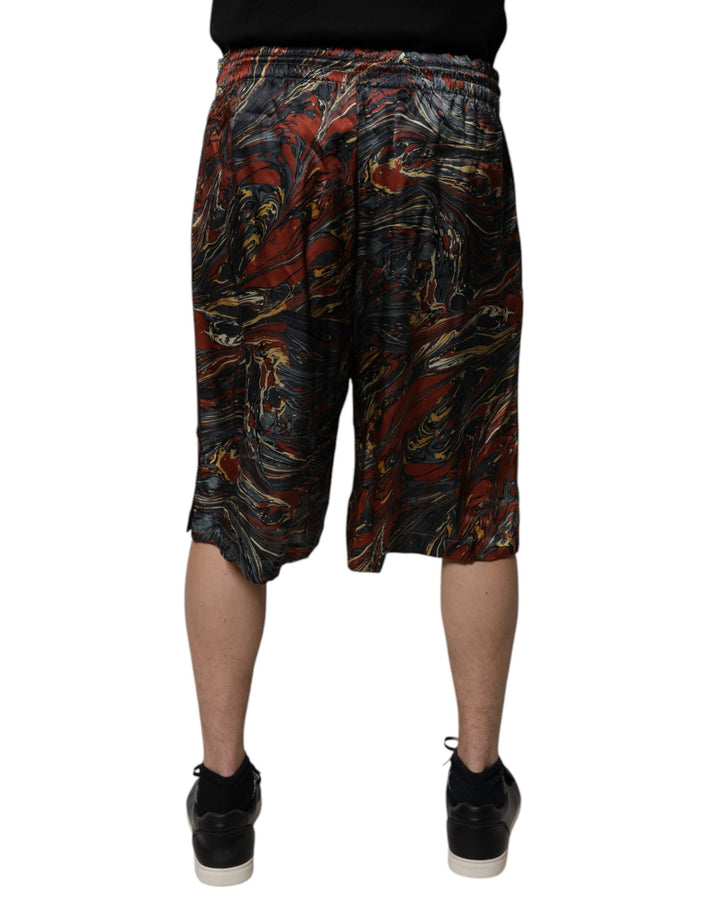 Men’s Dolce &amp; Gabbana Multicolor Marble Print Trouser Bermuda Shorts
