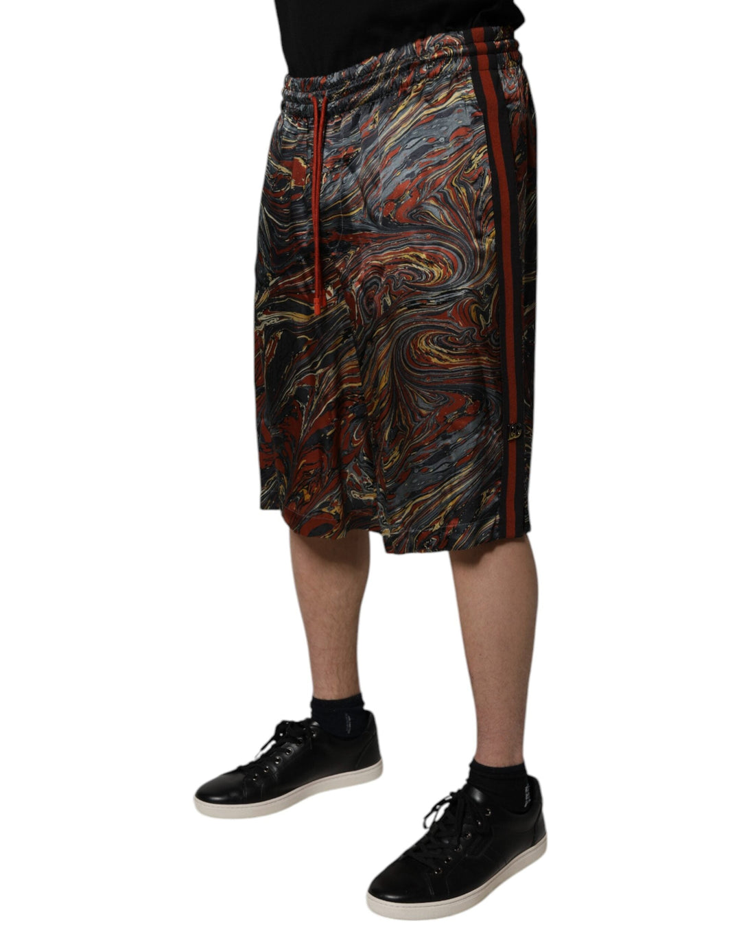 Men’s Dolce &amp; Gabbana Multicolor Marble Print Trouser Bermuda Shorts
