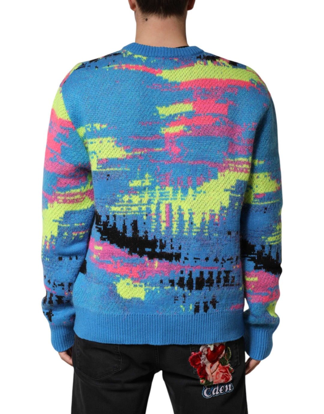 Men’s Dolce &amp; Gabbana Multicolor Men Crew Neck Pullover Sweater