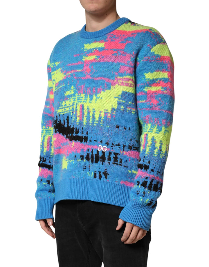 Men’s Dolce &amp; Gabbana Multicolor Men Crew Neck Pullover Sweater