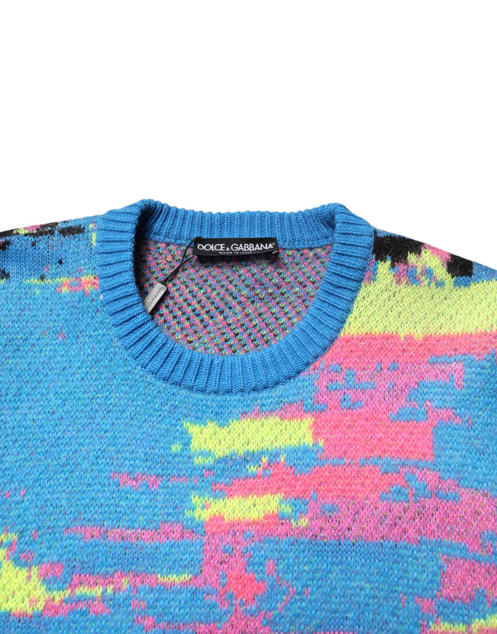 Men’s Dolce &amp; Gabbana Multicolor Men Crew Neck Pullover Sweater