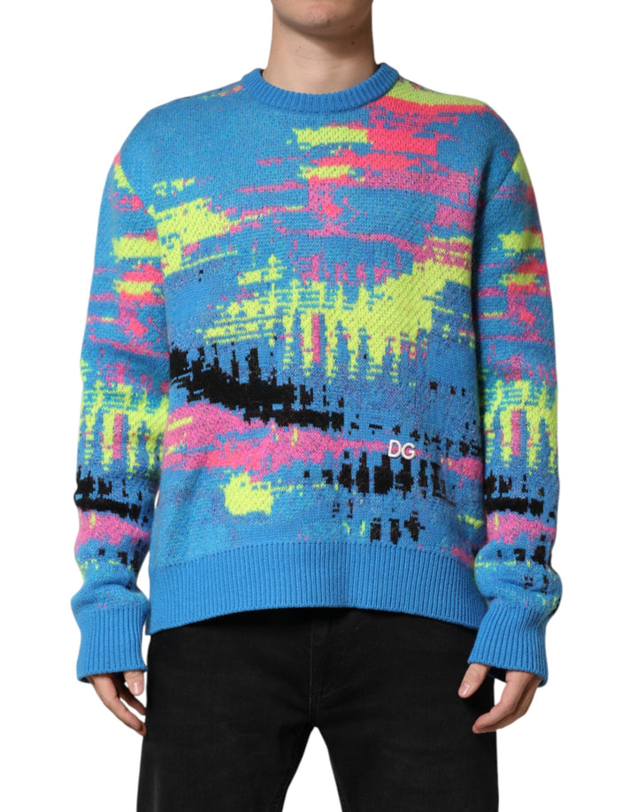 Men’s Dolce &amp; Gabbana Multicolor Men Crew Neck Pullover Sweater