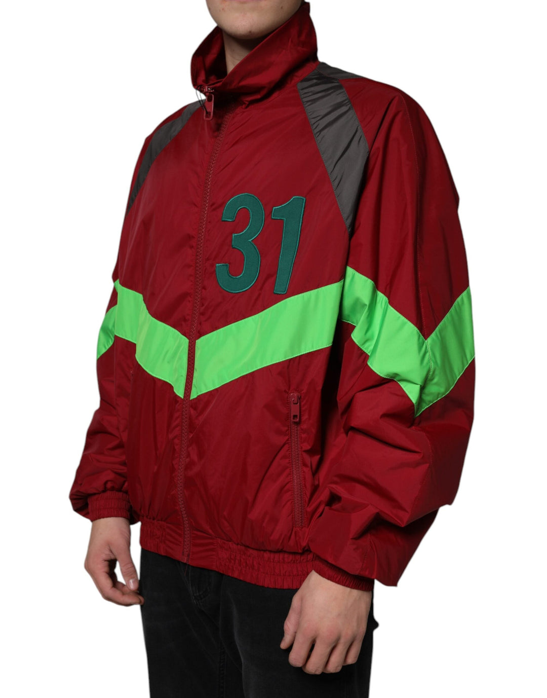 Men’s Dolce &amp; Gabbana Multicolor Nylon Full Zip Windbreaker Jacket