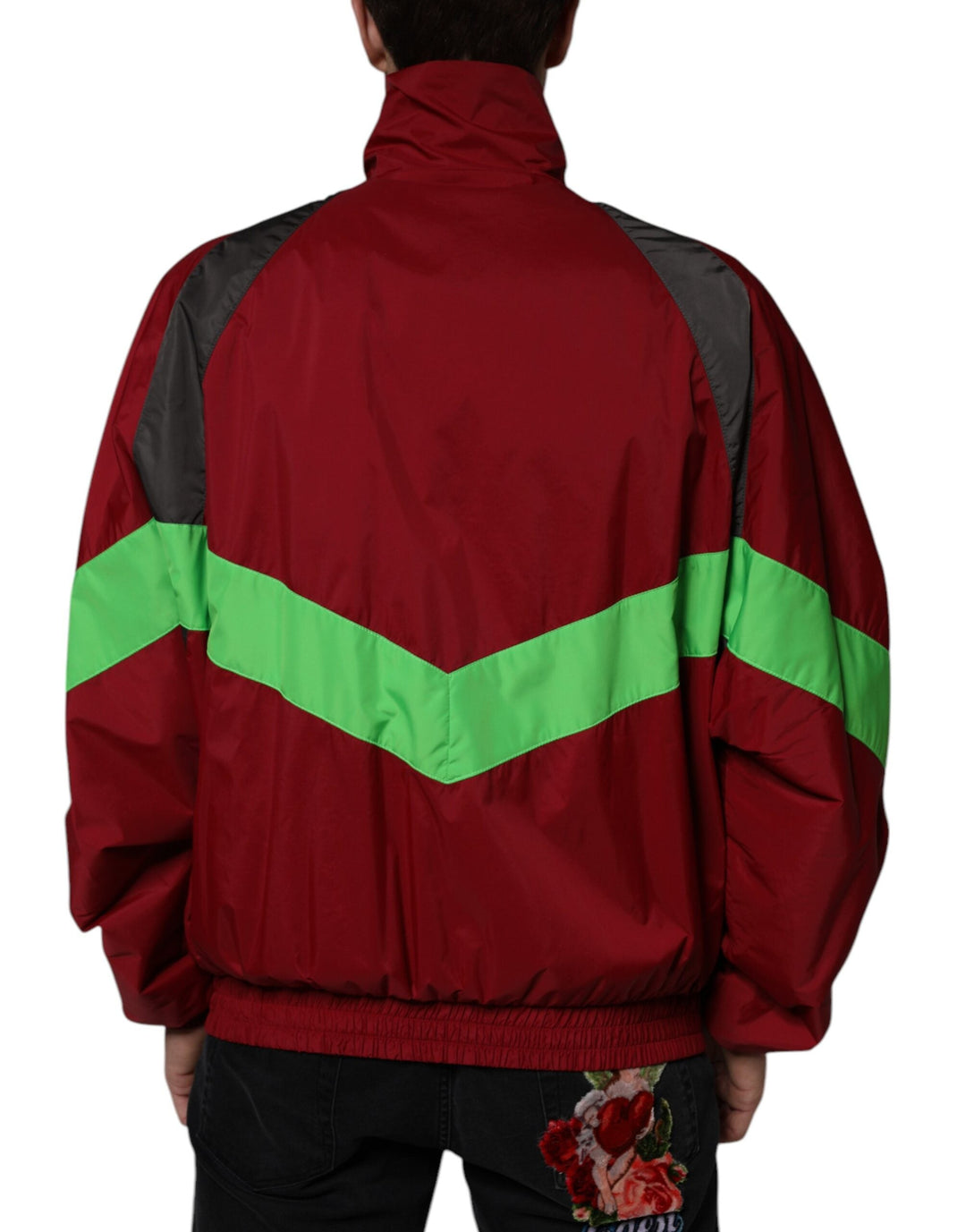 Men’s Dolce &amp; Gabbana Multicolor Nylon Full Zip Windbreaker Jacket