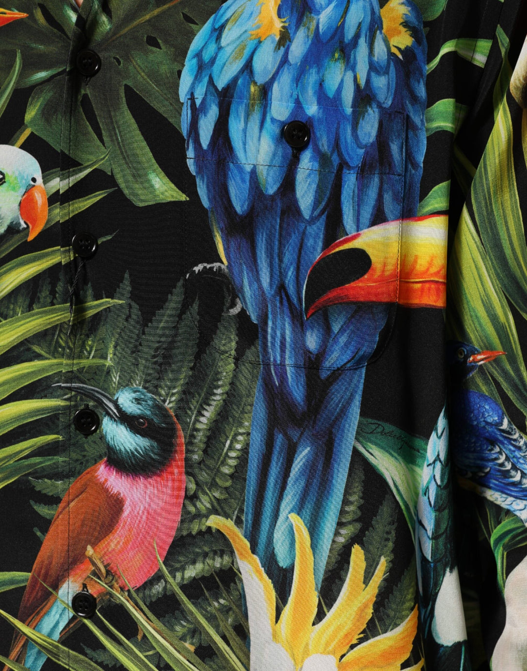 Dolce &amp; Gabbana Multicolor Parrot Print Lounge Casual Shirt