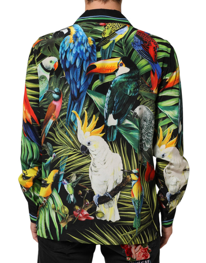 Dolce &amp; Gabbana Multicolor Parrot Print Lounge Casual Shirt