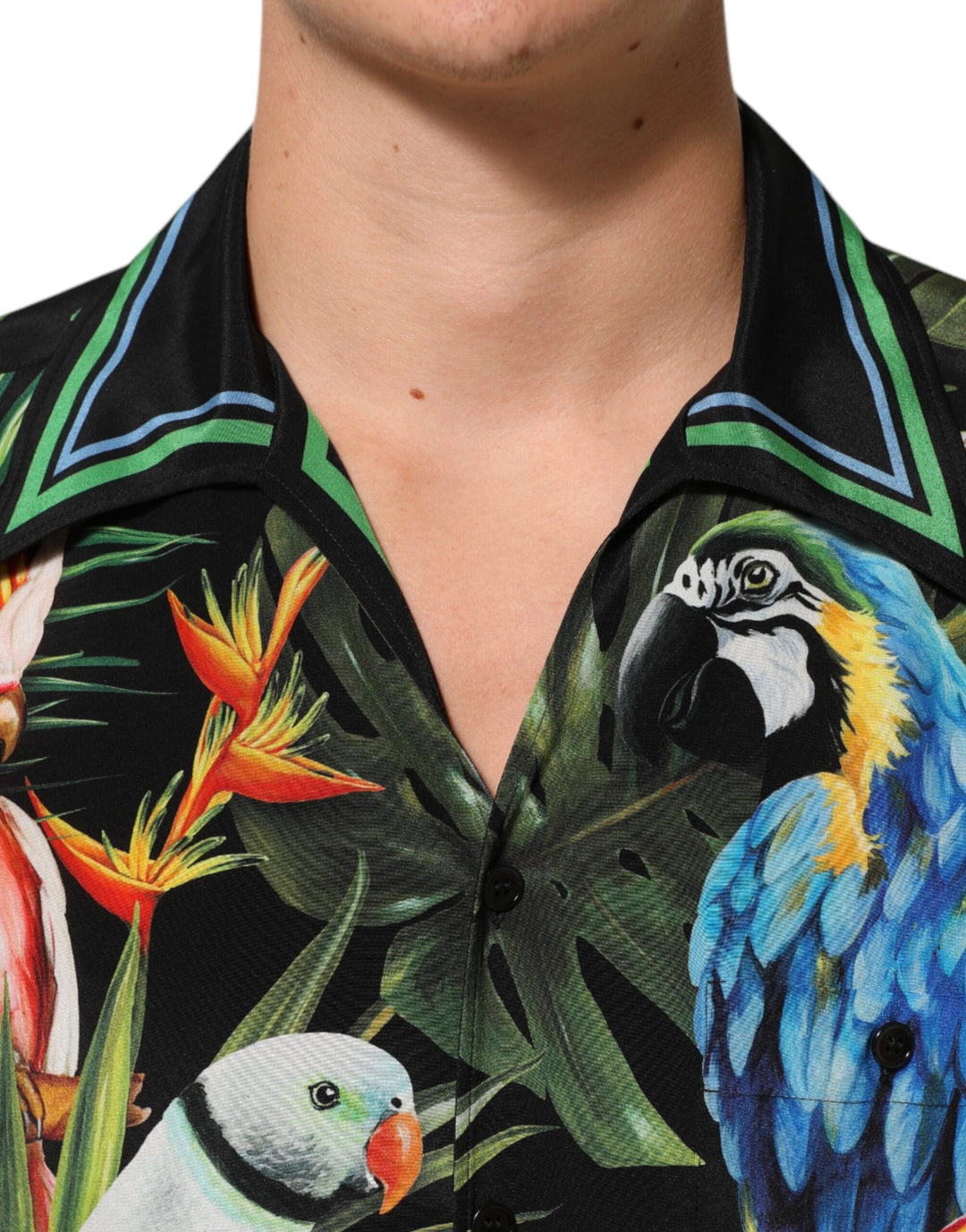 Dolce &amp; Gabbana Multicolor Parrot Print Lounge Casual Shirt