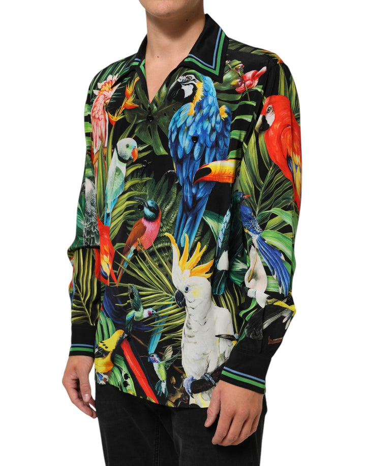 Dolce &amp; Gabbana Multicolor Parrot Print Lounge Casual Shirt