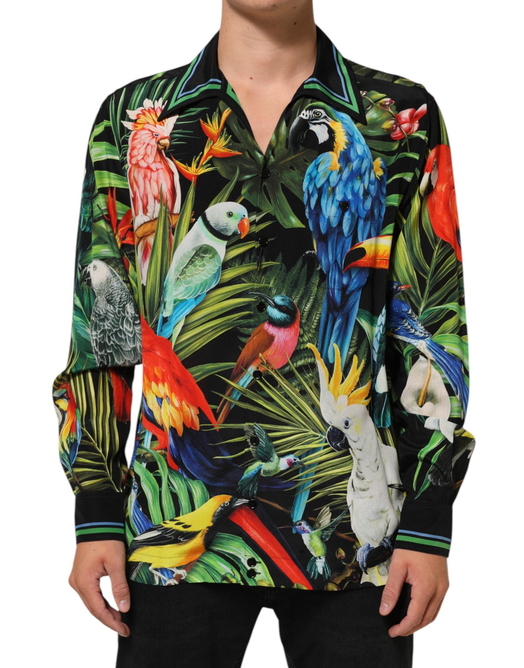 Dolce &amp; Gabbana Multicolor Parrot Print Lounge Casual Shirt