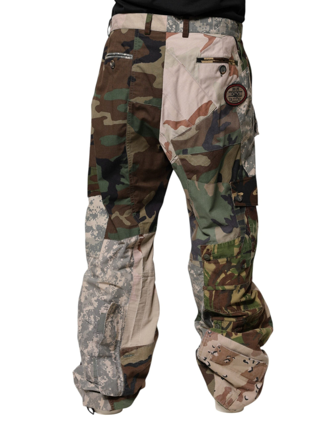 Men’s Dolce &amp; Gabbana Multicolor Patchwork Camouflage Cargo Pants