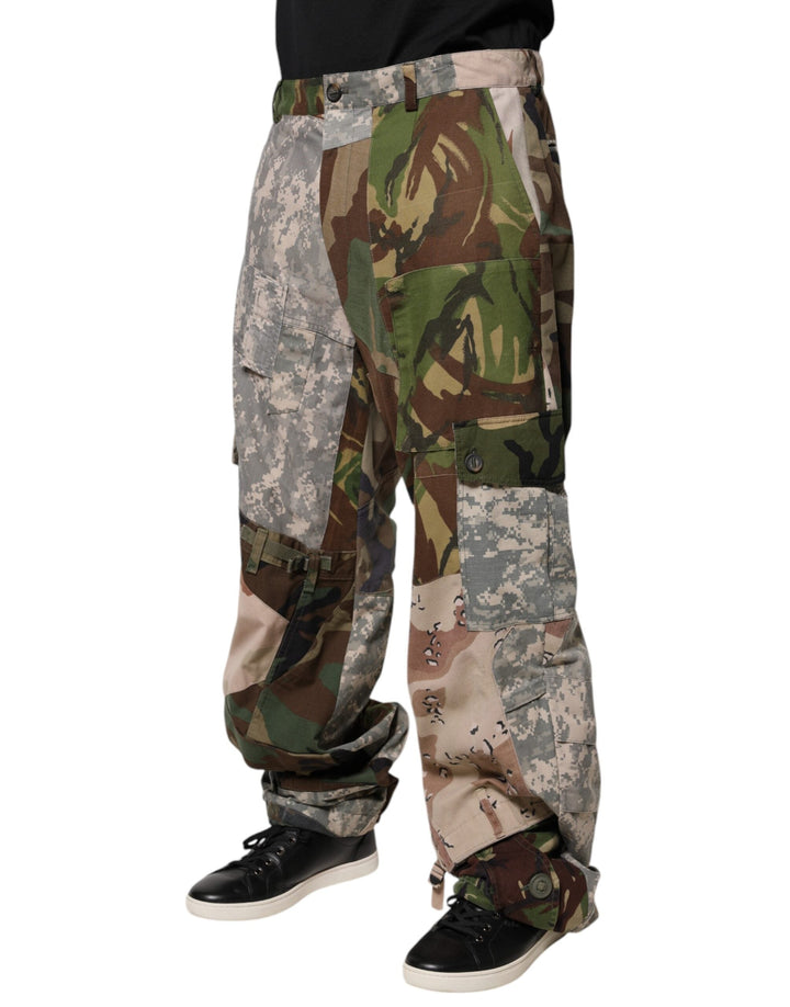 Men’s Dolce &amp; Gabbana Multicolor Patchwork Camouflage Cargo Pants