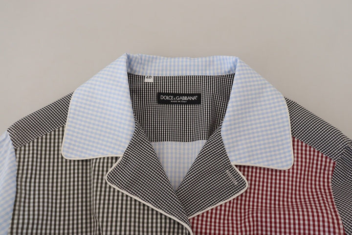 Men’s Dolce &amp; Gabbana Multicolor Patchwork Cotton Long Sleeves Shirt