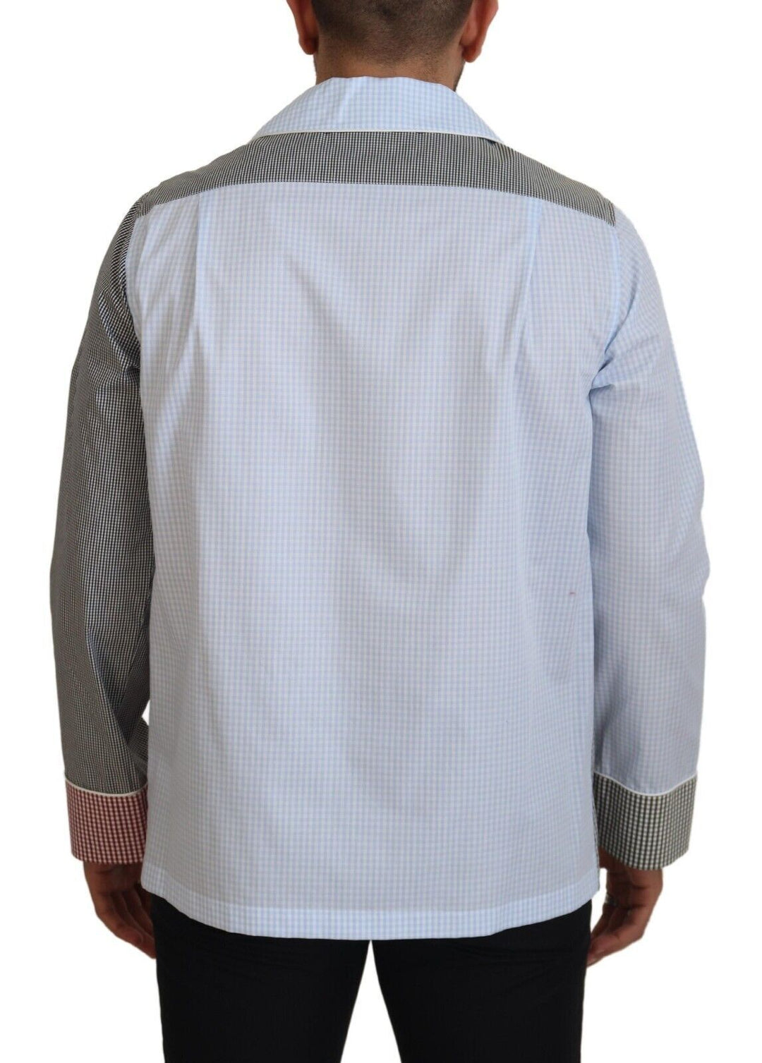 Men’s Dolce &amp; Gabbana Multicolor Patchwork Cotton Long Sleeves Shirt