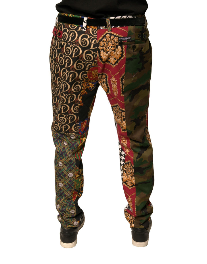 Men’s Dolce &amp; Gabbana Multicolor Patchwork Men Dress Pants