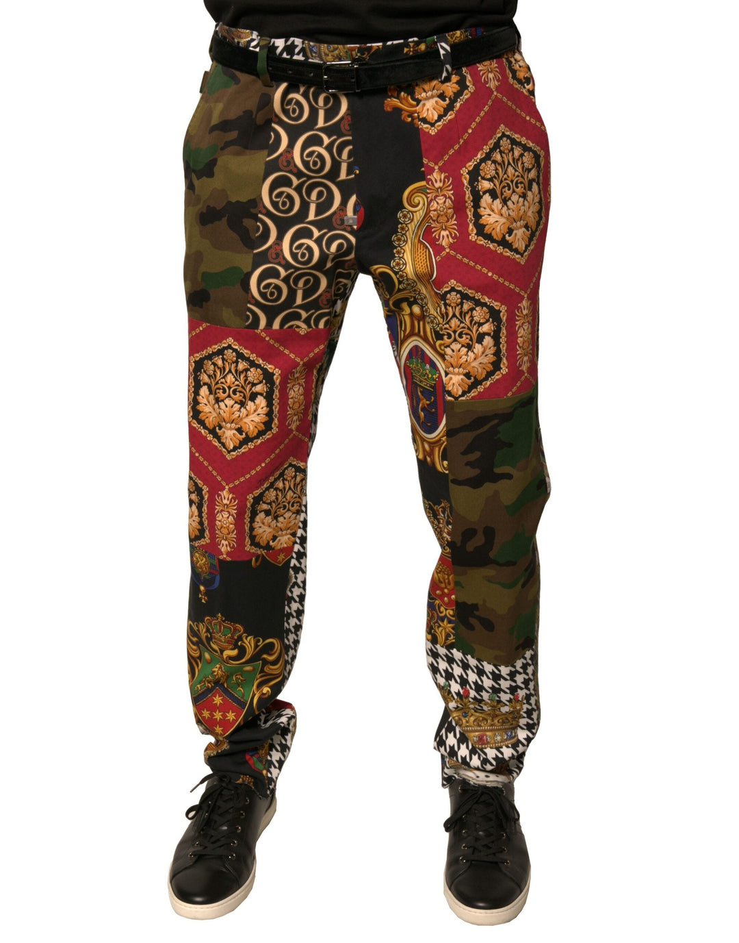 Men’s Dolce &amp; Gabbana Multicolor Patchwork Men Dress Pants