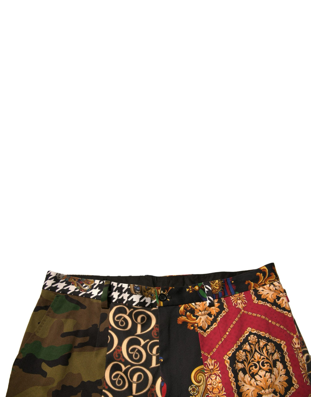 Men’s Dolce &amp; Gabbana Multicolor Patchwork Men Dress Pants
