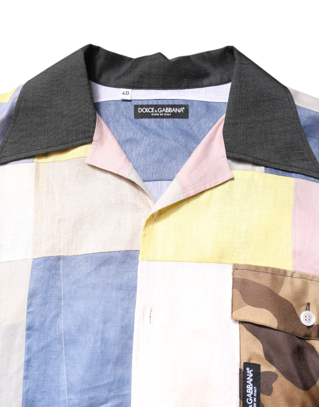 Dolce &amp; Gabbana Multicolor Patchwork Short Sleeve Shirt
