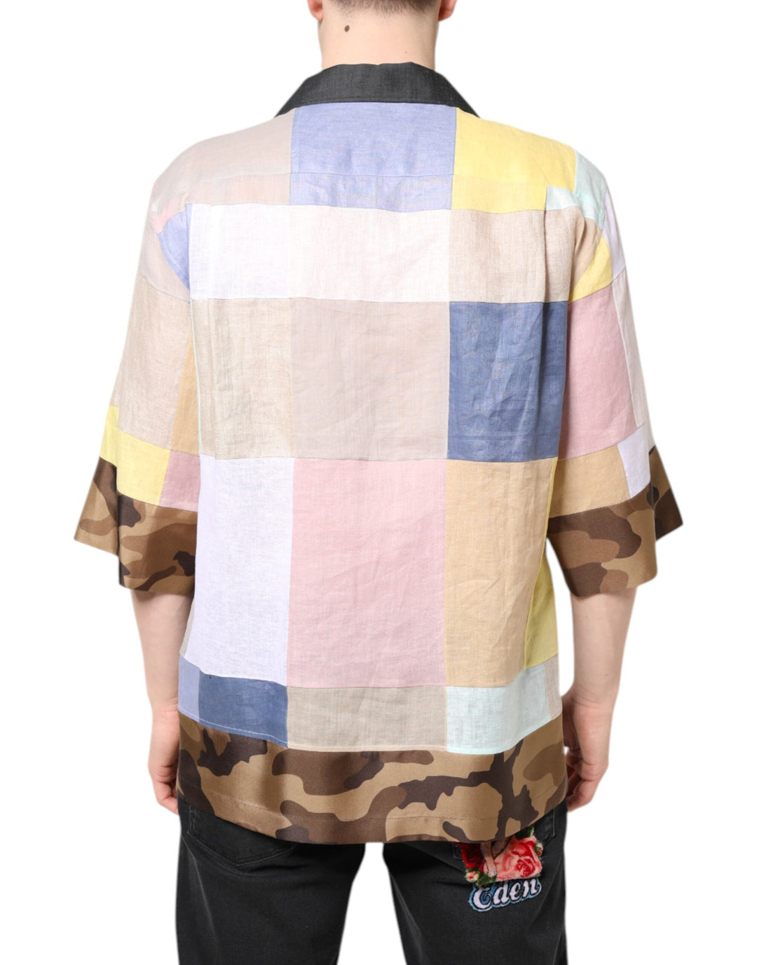 Dolce &amp; Gabbana Multicolor Patchwork Short Sleeve Shirt
