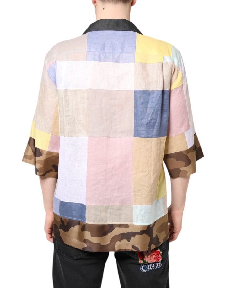 Dolce &amp; Gabbana Multicolor Patchwork Short Sleeve Shirt