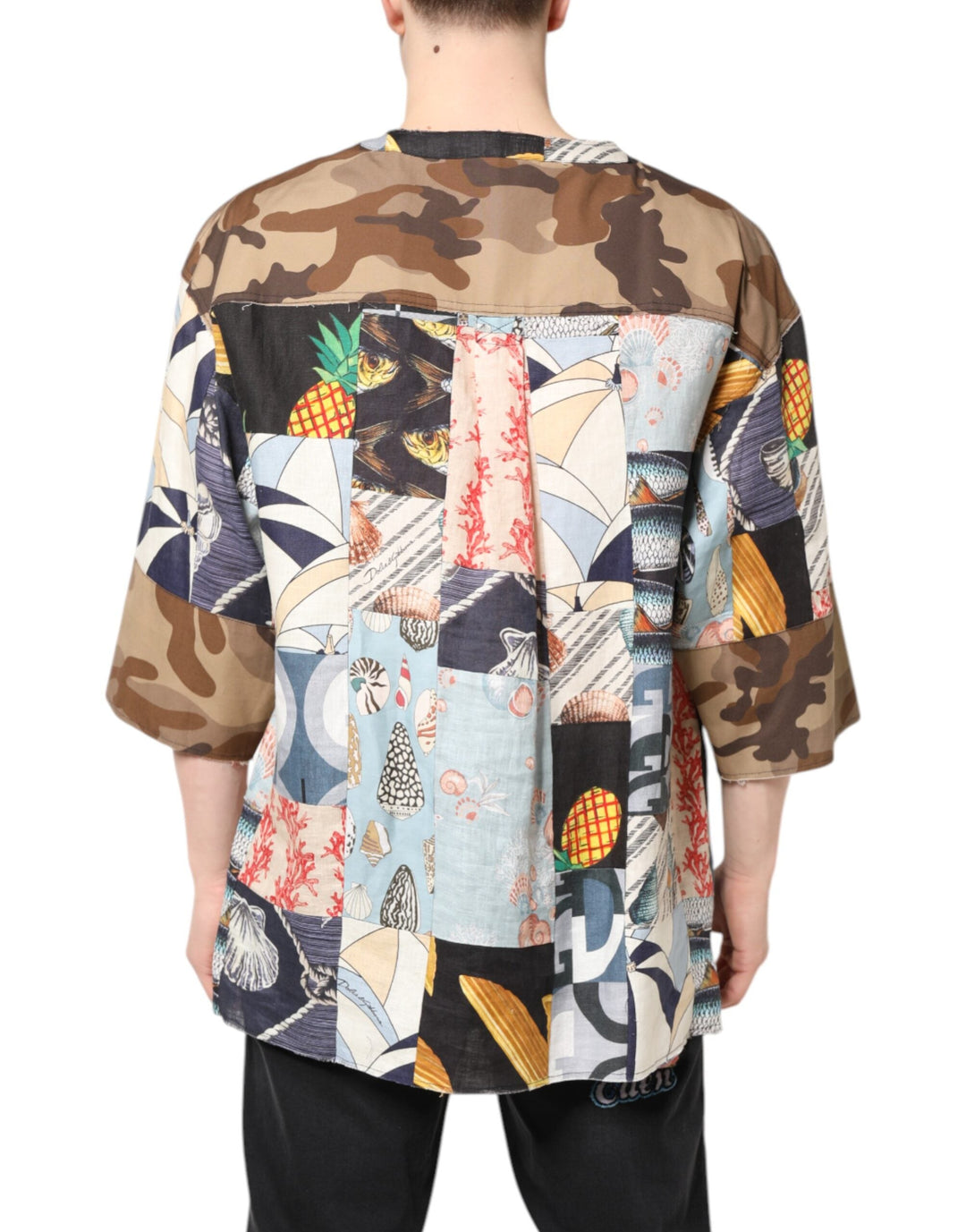 Dolce &amp; Gabbana Multicolor Patchwork Short Sleeves Shirt
