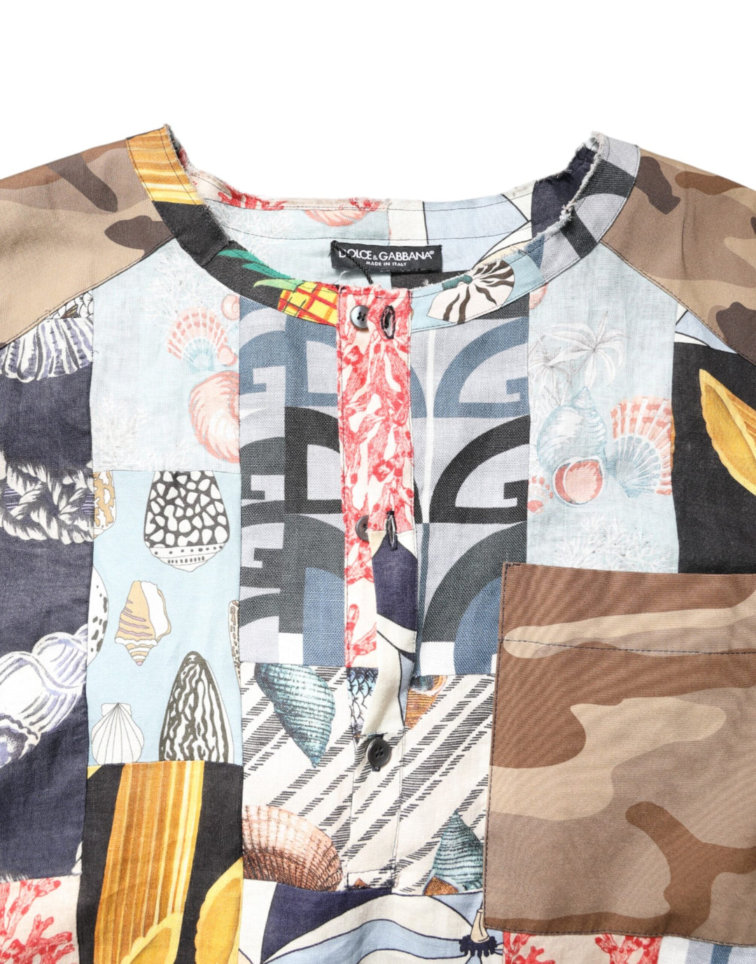 Dolce &amp; Gabbana Multicolor Patchwork Short Sleeves Shirt