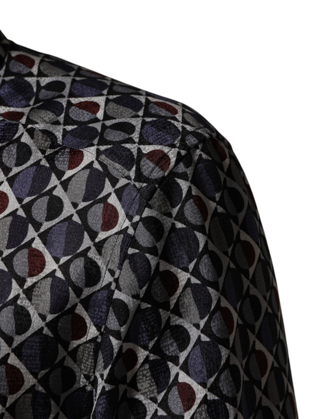 Men’s Dolce &amp; Gabbana Multicolor Patterned Collared Gold Men Dress Shirt