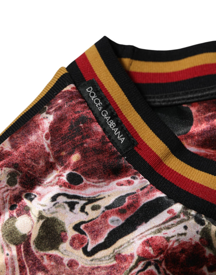 Dolce &amp; Gabbana Multicolor Polyester Marble Print Oversize T-shirt