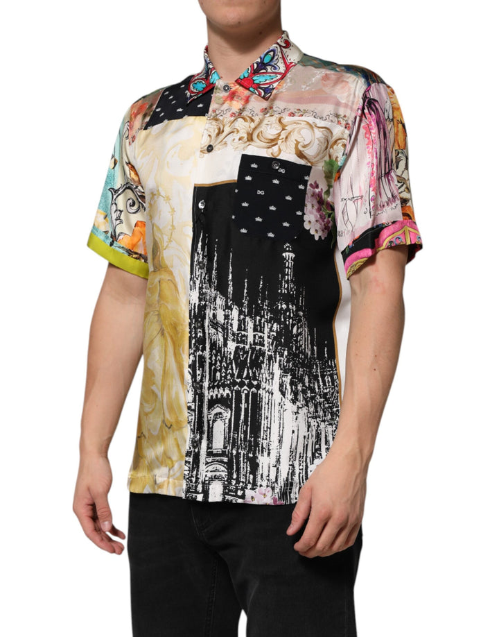 Dolce &amp; Gabbana Multicolor Printed Button Down Casual Shirt