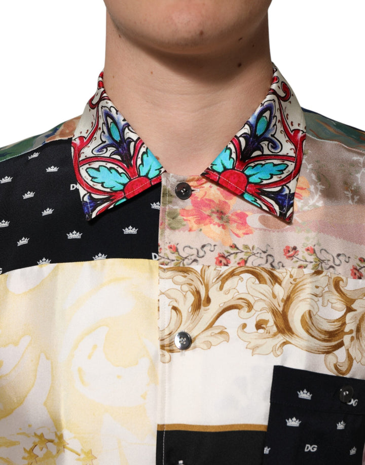 Dolce &amp; Gabbana Multicolor Printed Button Down Casual Shirt