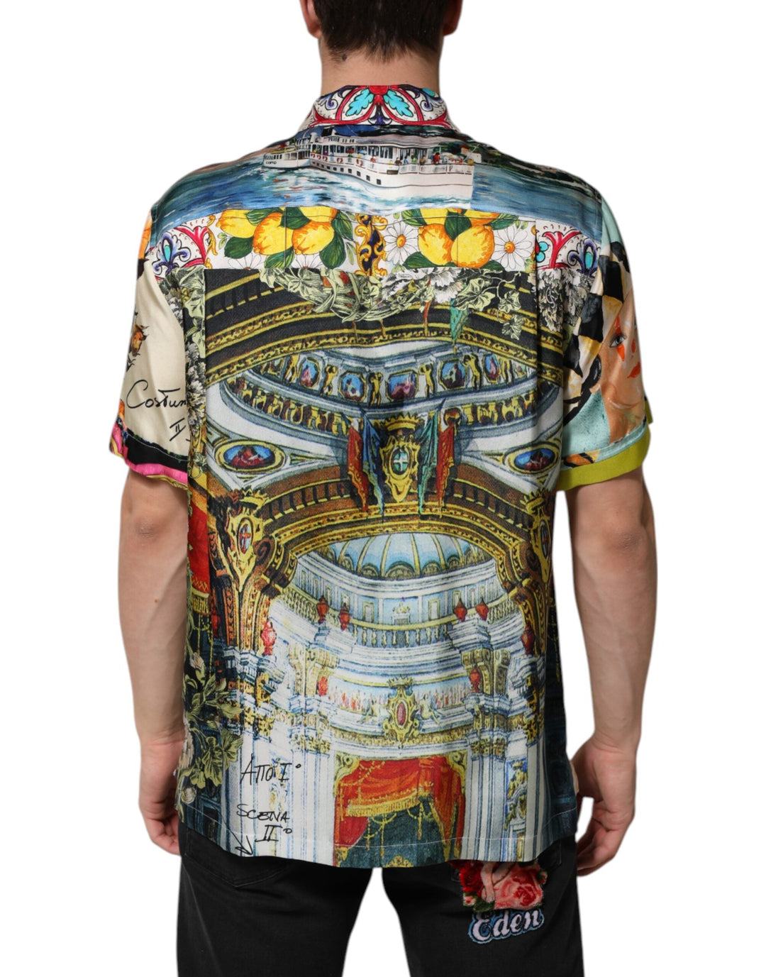 Dolce &amp; Gabbana Multicolor Printed Button Down Casual Shirt