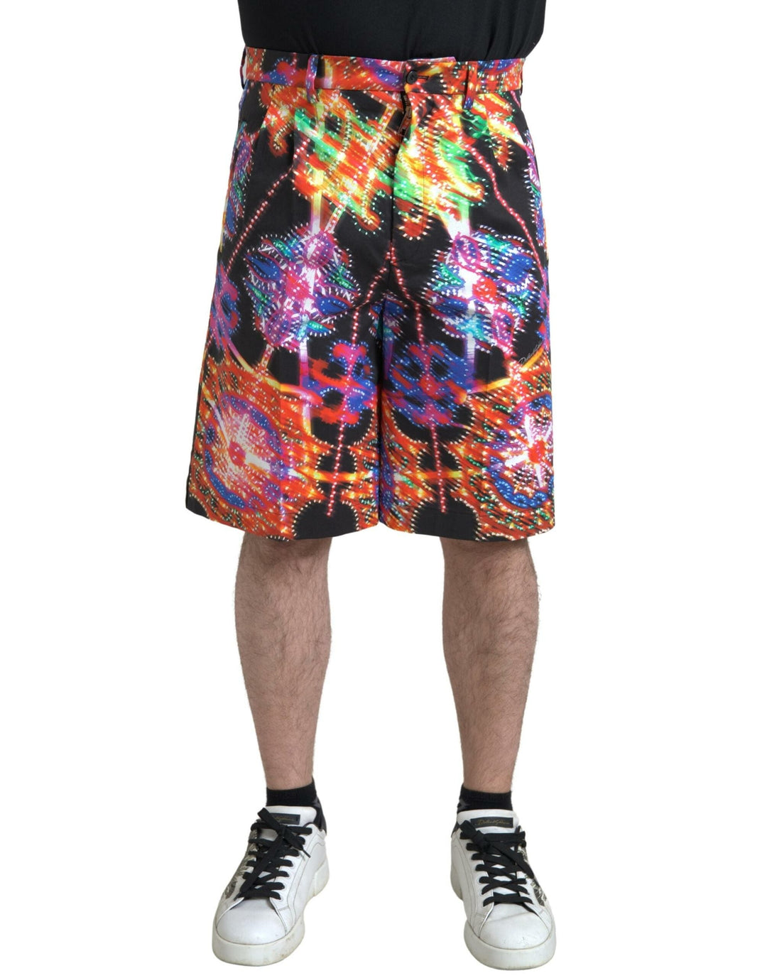 Men’s Dolce &amp; Gabbana Multicolor Printed Cotton Men Bermuda Shorts