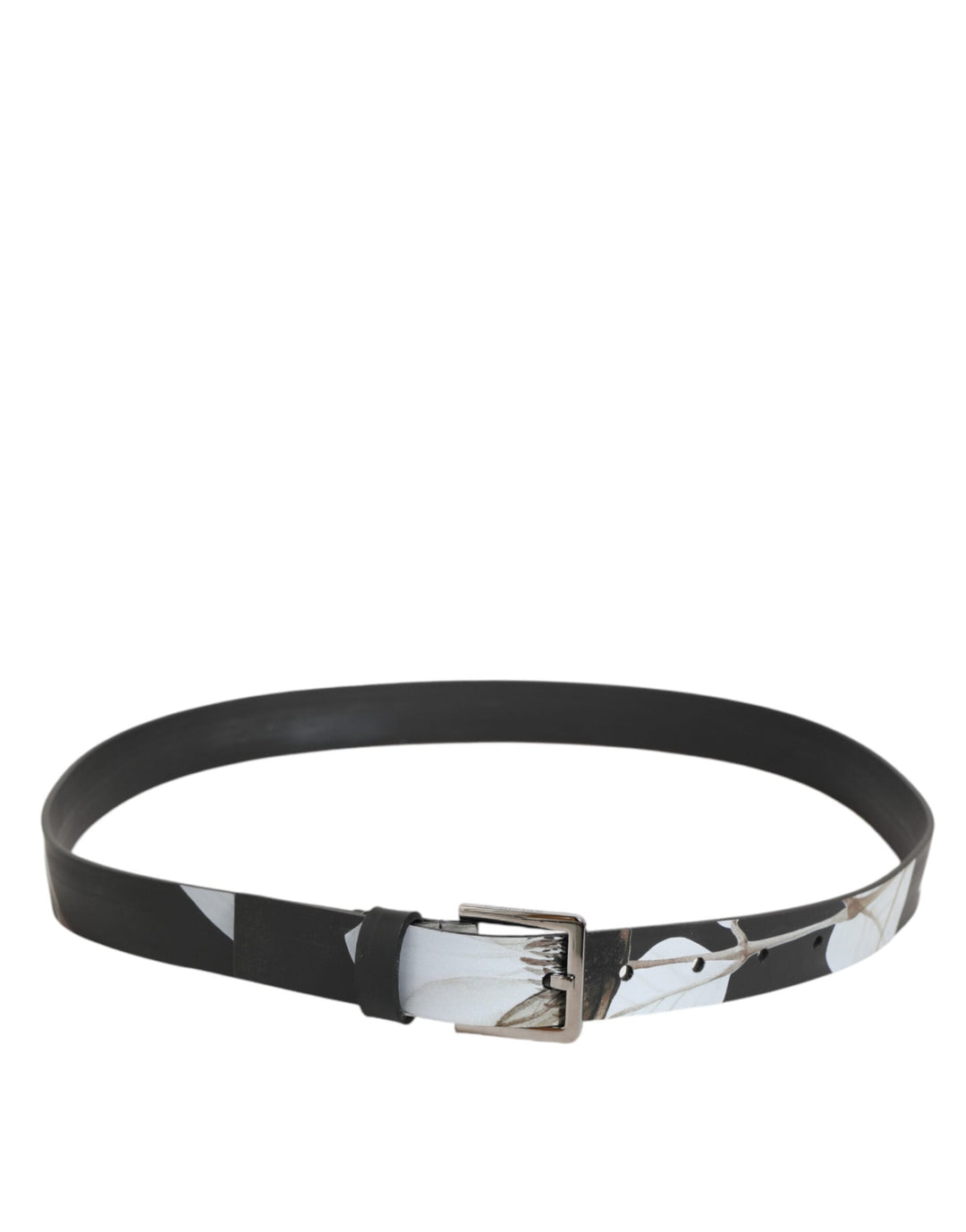 Dolce &amp; Gabbana Multicolor Pvc Floral Silver Buckle Men Belt