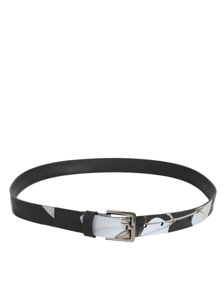 Dolce &amp; Gabbana Multicolor Pvc Floral Silver Buckle Men Belt