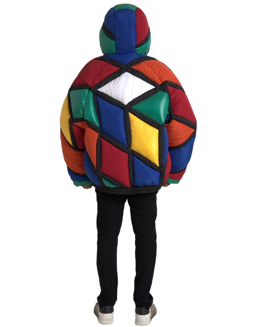 Men’s Dolce &amp; Gabbana Multicolor Quilted Hooded Puffer Jacket