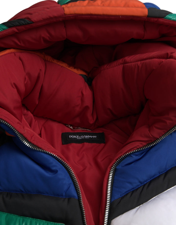 Men’s Dolce &amp; Gabbana Multicolor Quilted Hooded Puffer Jacket
