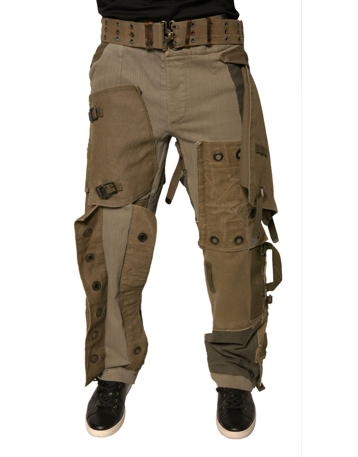 Men’s Dolce &amp; Gabbana Multicolor Reconstructed Flight Cargo Pants