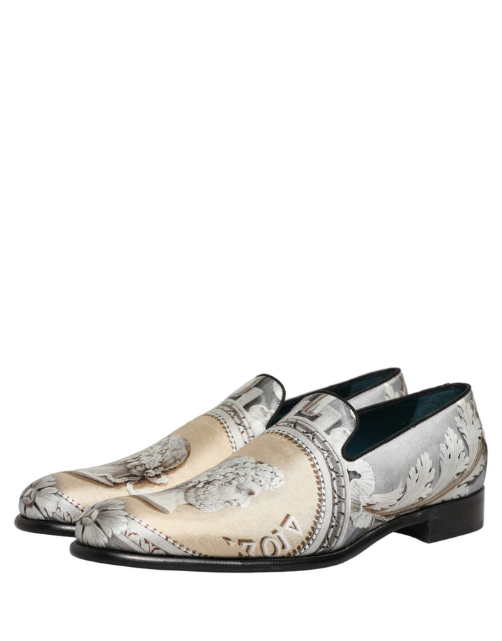 Men’s Dolce &amp; Gabbana Multicolor Roman Slip on Dress Loafers Shoes