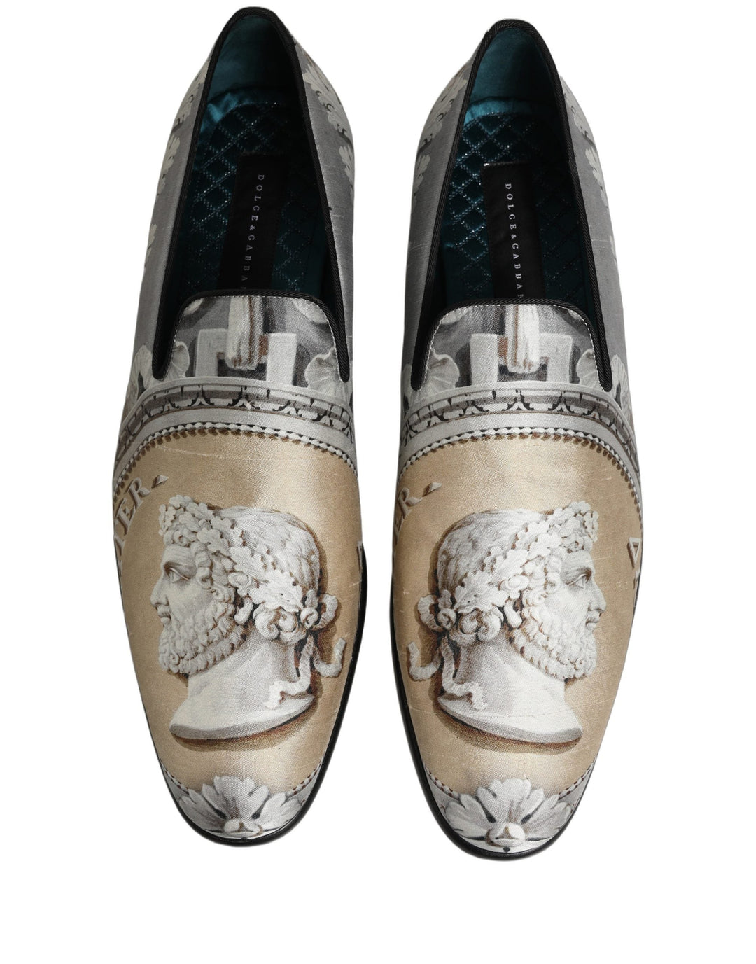 Men’s Dolce &amp; Gabbana Multicolor Roman Slip on Dress Loafers Shoes