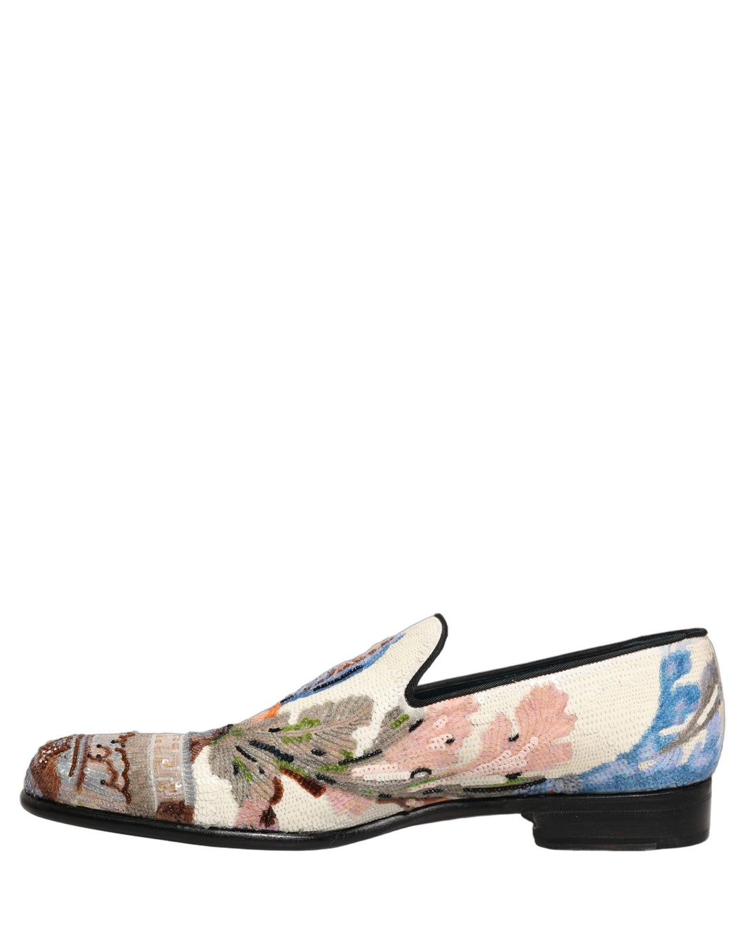 Men’s Dolce &amp; Gabbana Multicolor Sequin Embroidered Loafers Shoes