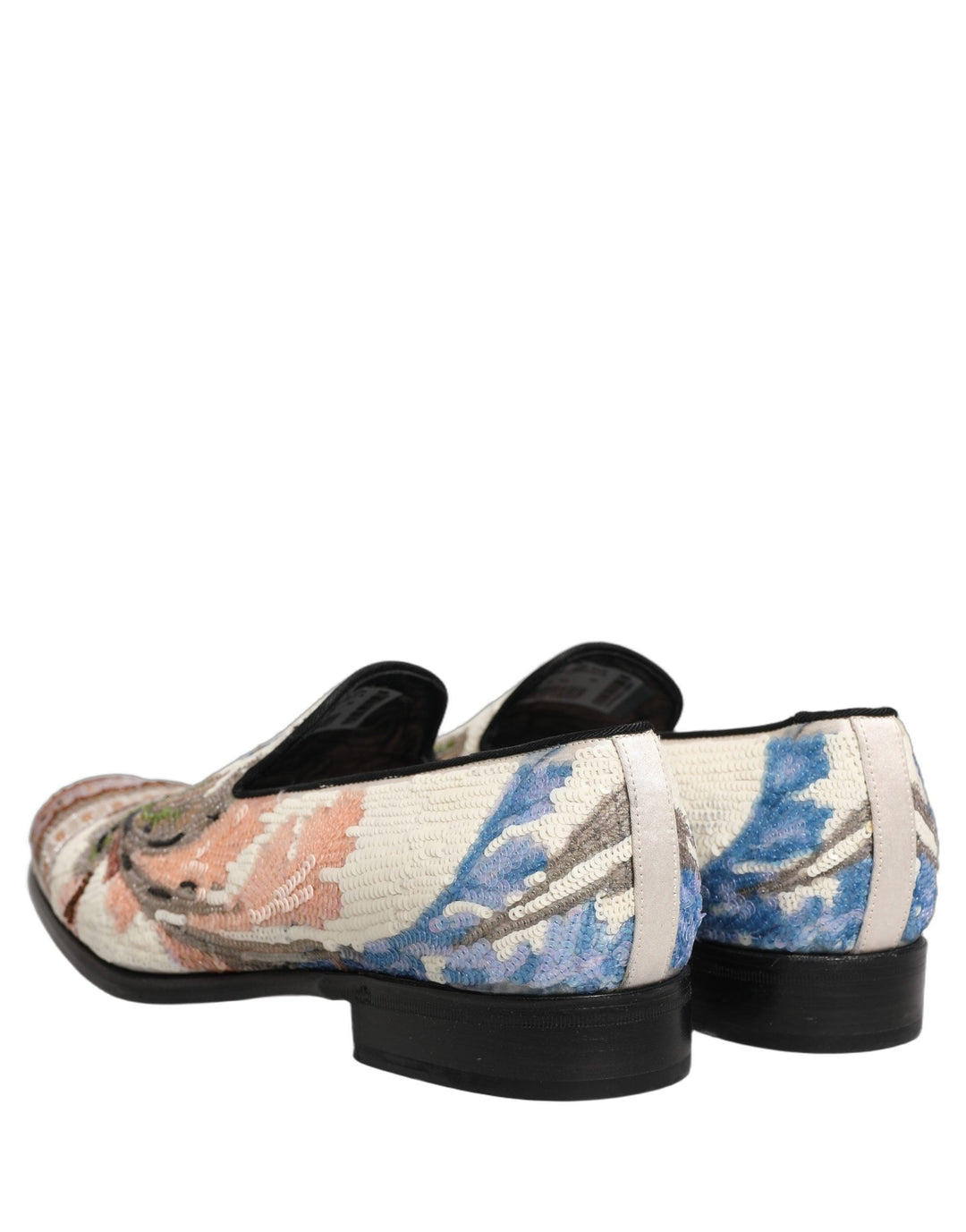 Men’s Dolce &amp; Gabbana Multicolor Sequin Embroidered Loafers Shoes