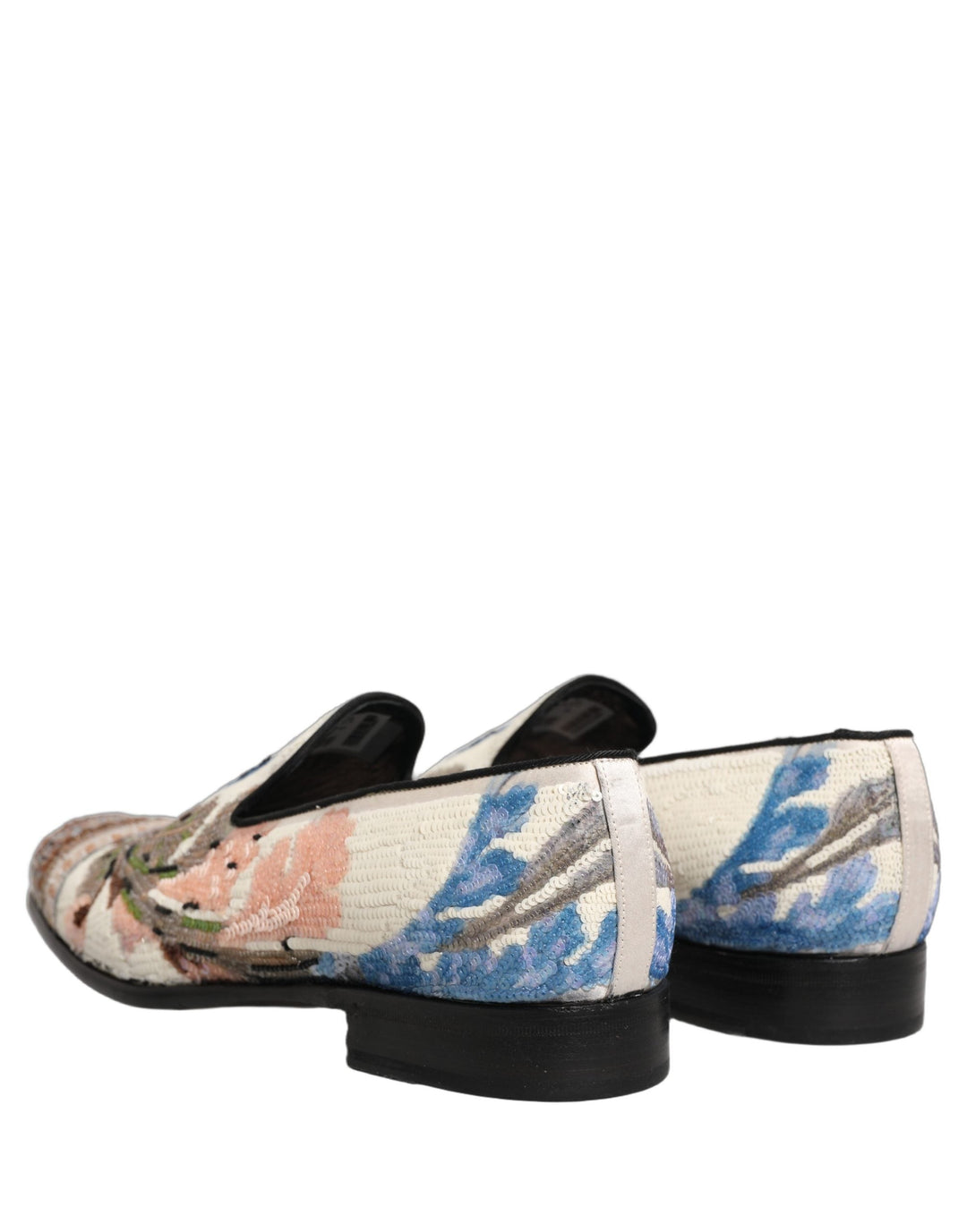 Men’s Dolce &amp; Gabbana Multicolor Sequin Embroidered Loafers Shoes