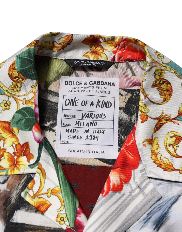 Dolce &amp; Gabbana Multicolor Shell Print Hawaii Casual Shirt