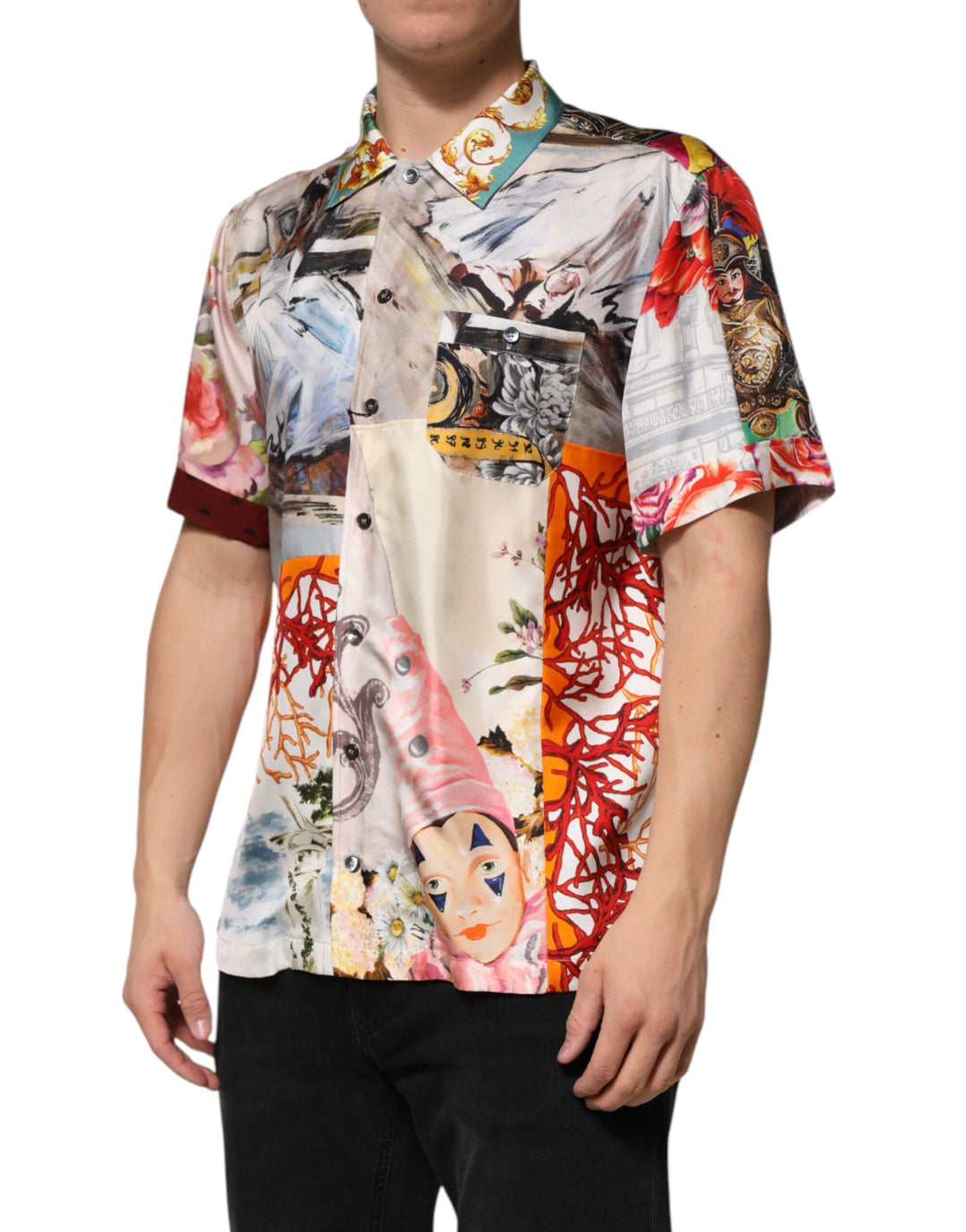 Dolce &amp; Gabbana Multicolor Shell Print Hawaii Casual Shirt