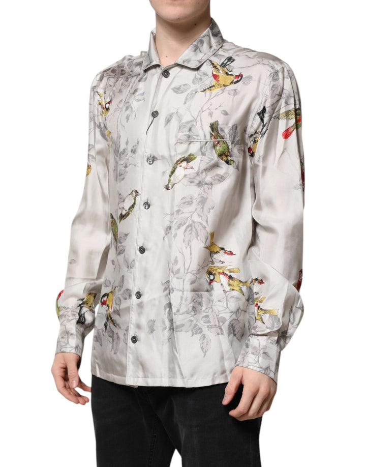 Dolce &amp; Gabbana Multicolor Silk Printed Button Down Shirt