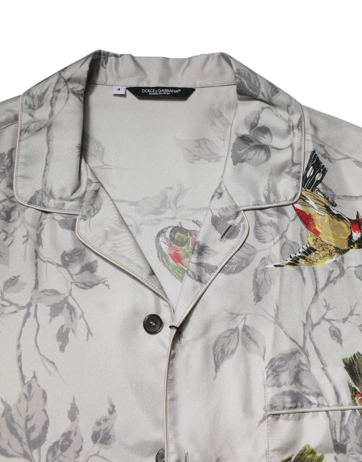Dolce &amp; Gabbana Multicolor Silk Printed Button Down Shirt